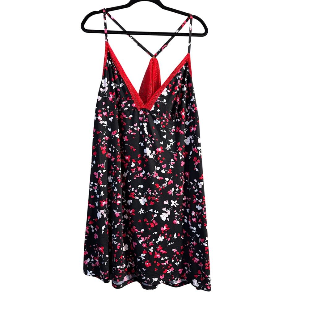 Secret Treasures Women's Plus Size Black Floral Chemise Lingerie Size 3X 22W 24W